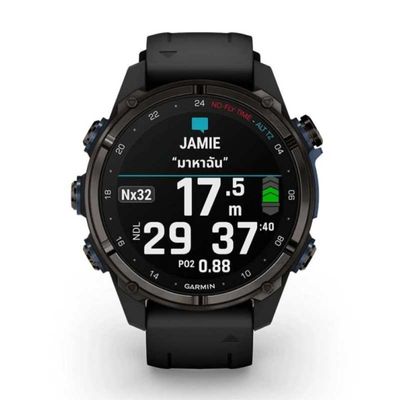 GARMIN Descent Mk3i สมาร์ทวอทช์ (43mm., ตัวเรือนสี Carbon Gray DLC Titanium, สายสีดำ)